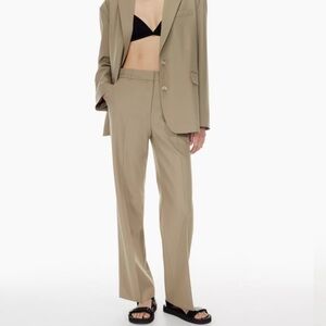 Aritzia | Babaton | Taupe Beige Wool Blend Agency Pant
